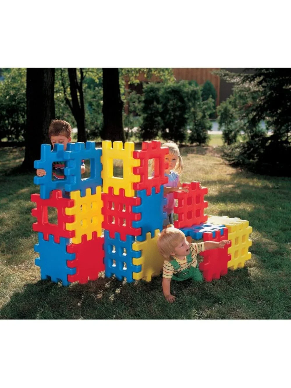 Colorful Big Waffle Block Set - 18 Pieces for Creative Building Fun